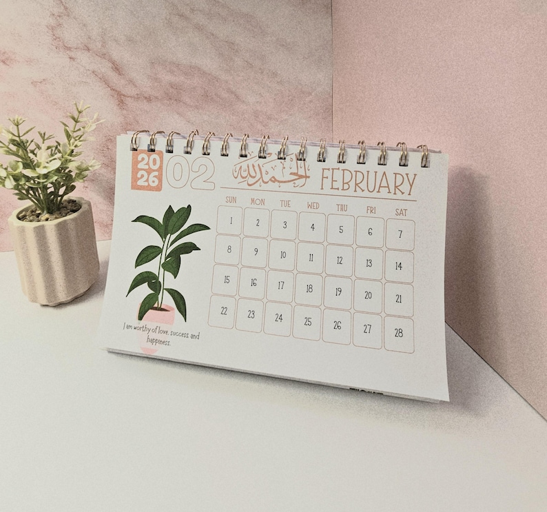 Arabic Desk Calendar for Home Office_12 Month Islamic Ramadan Calendar ...