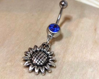 Sunflower Belly Ring Sunflower Country Belly Ring Daisy Belly Ring Flower Naval Summer Belly Ring Sun Flower Naval Daisies