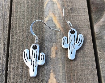 Cactus Earrings Cacti Earring Saguaro Cactus Western Earrings Silver Cactus Country Earrings Desert Earrings Boho Succulent Earring Cactus