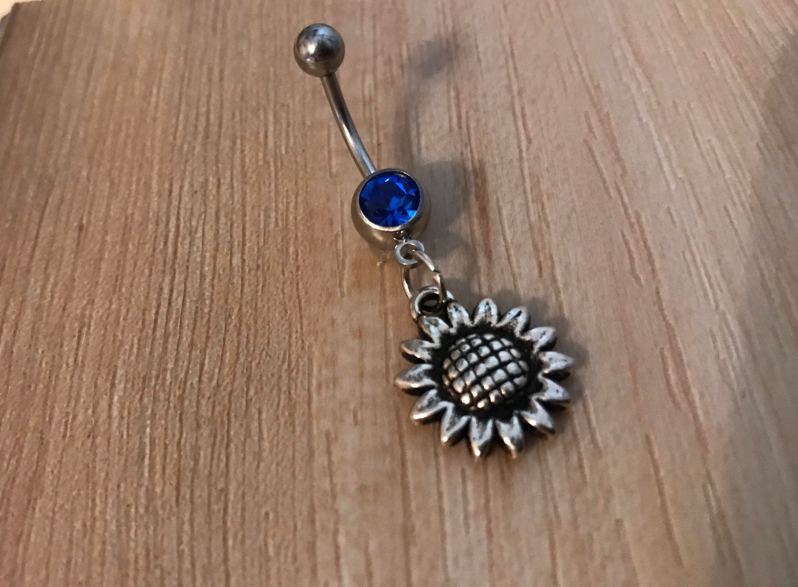 Sunflower Belly Ring Sunflower Country Belly Ring Daisy Belly Etsy