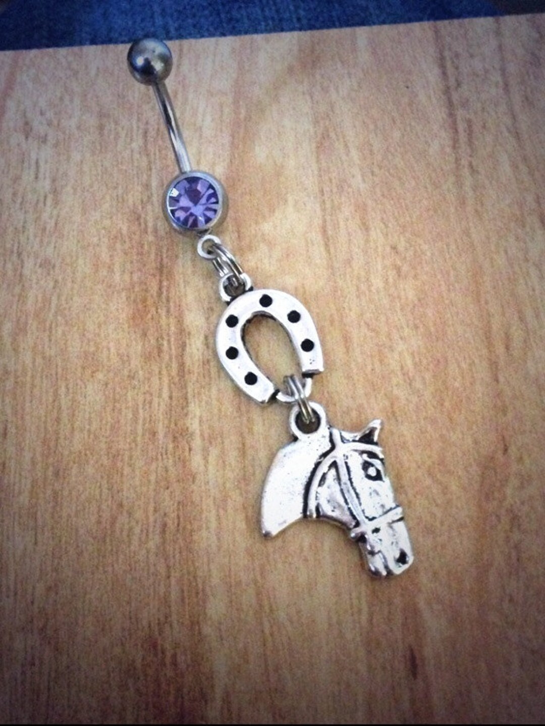 Horse Belly Ring Horse Lover Equestrian Horse Horseshoe Belly Etsy