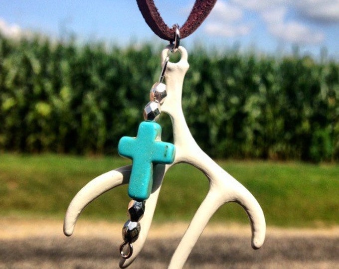 Antler Mirror Hanging Rear View Mirror Decoration Antlers Country Girl Buck Mirror Hanging