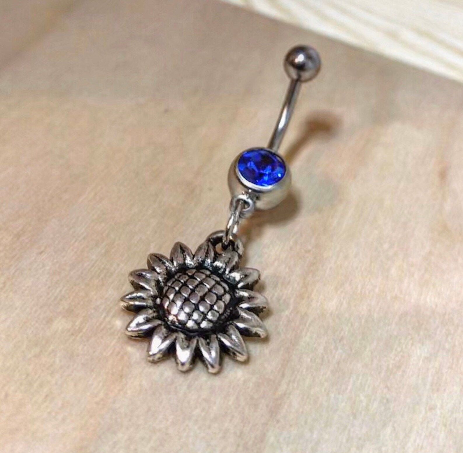 Sunflower Belly Ring Sunflower Country Belly Ring Daisy Belly Etsy