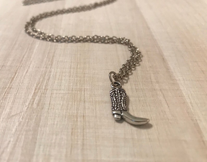 Cowboy Boot Necklace Boot Cowgirl Boot Silver Boot Necklace | Etsy