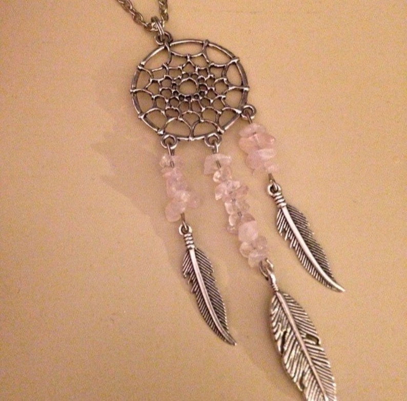Dream Catcher Necklace Turquoise Feather Stones Necklace Boho Etsy