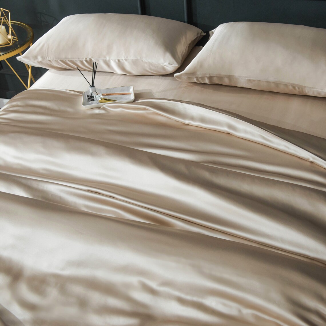 Pure Silk Duvet Cover in Cream Coffee 22 Momme Thickness Etsy