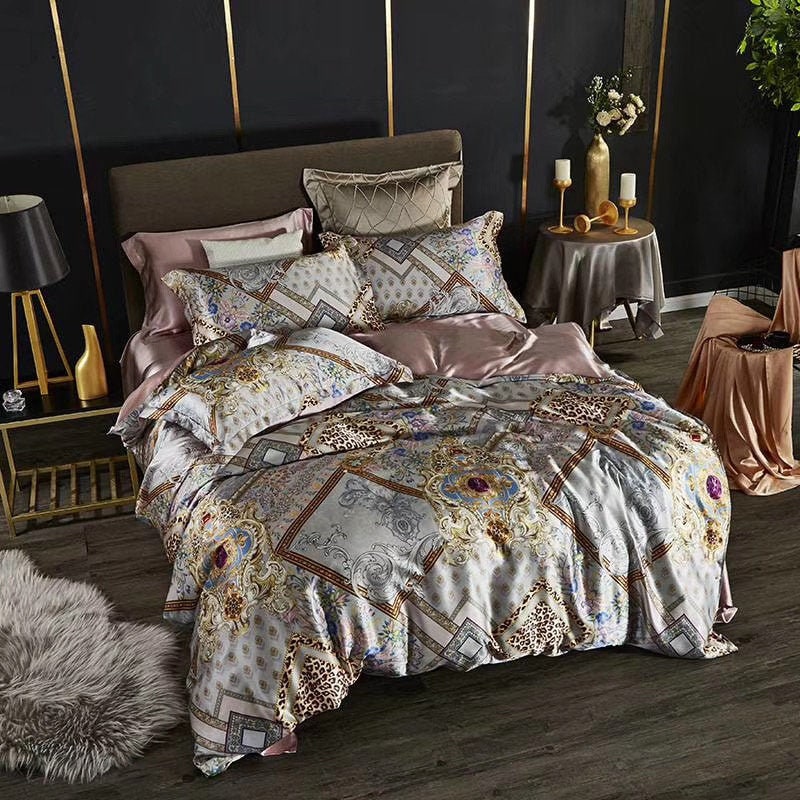 Silk Bedding Set/Diamonds/4pcs 100 16mm Pure 6A Silk/Queen Etsy