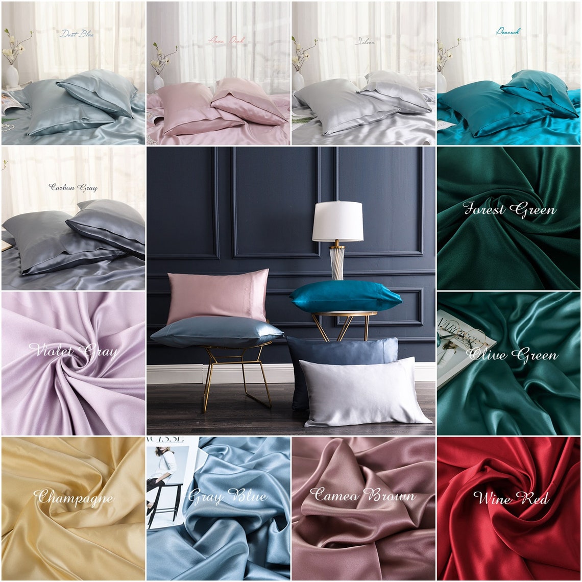 25mm Silk Pillow Case 100 6A Pure Silk for both sides Etsy