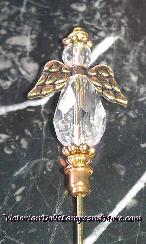 Épingle à Chapeau Vintage Dorée Avec Perles - 12 Cm - Occasion