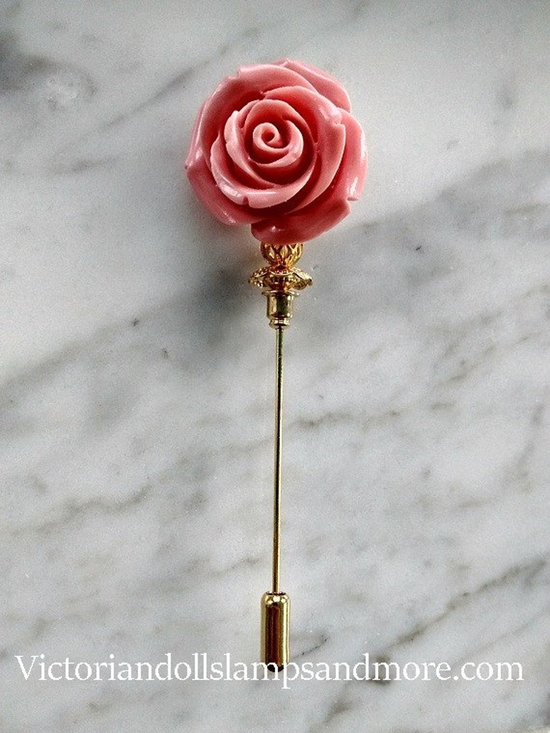Lapel Pin for Mother Day 3 Inch Corsage Pin With Coral Flower Etsy