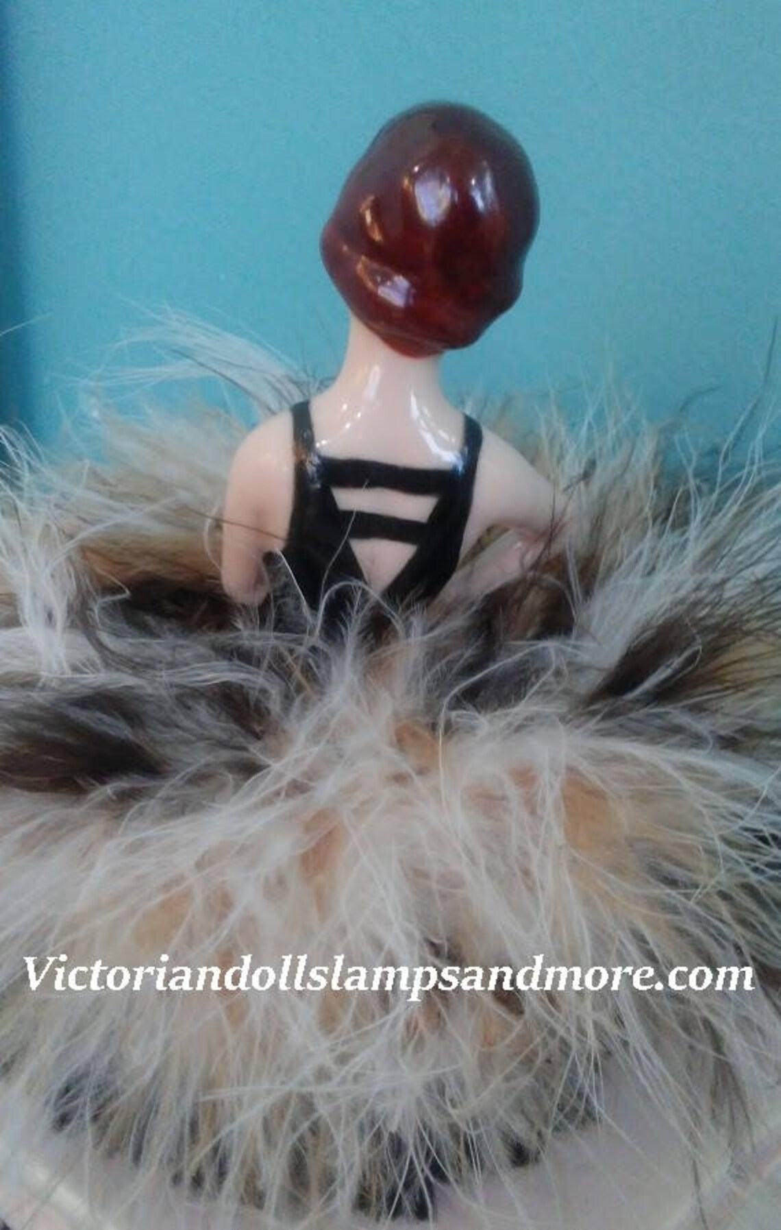 Powder Puff Porcelain Art Deco Doll With Black Powder Puff and Etsy