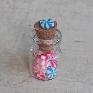 Miniature New tiny clear bottle with cotton spring cookies