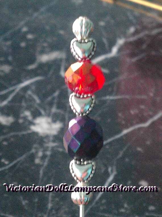 Hat Pin 5 Inch Silver for Red Hat Lady - Etsy display picture 2