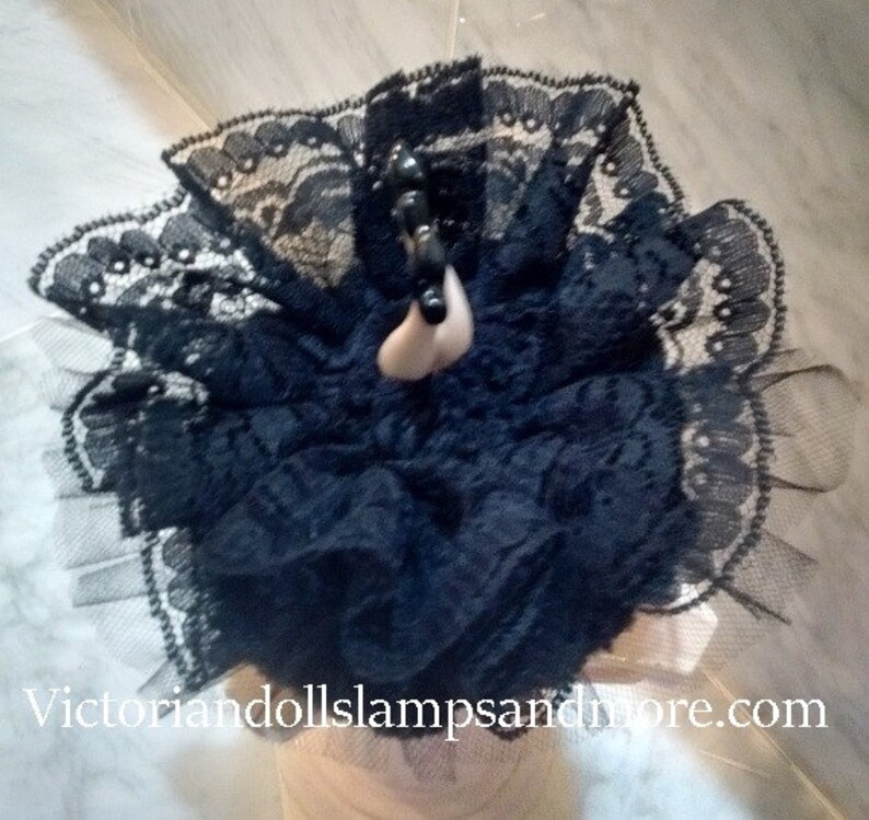 Powder Puff Black With Porcelain Legs With Black Shoe With Etsy