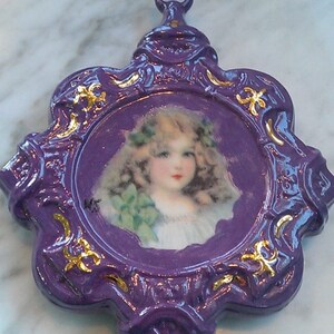 Victorian girl ornament porcelain with holder