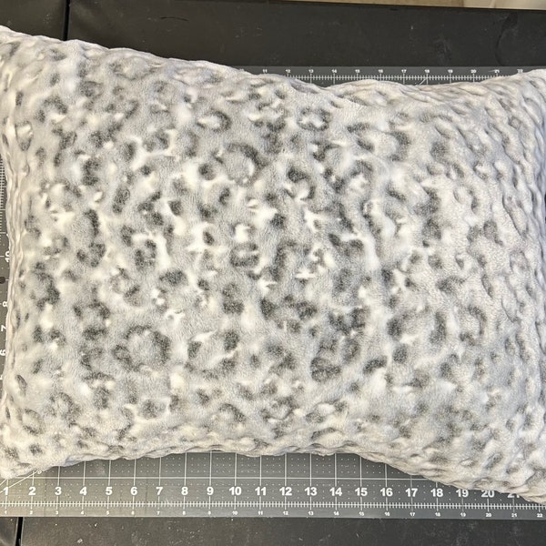 Grey and White Fleece Pillow