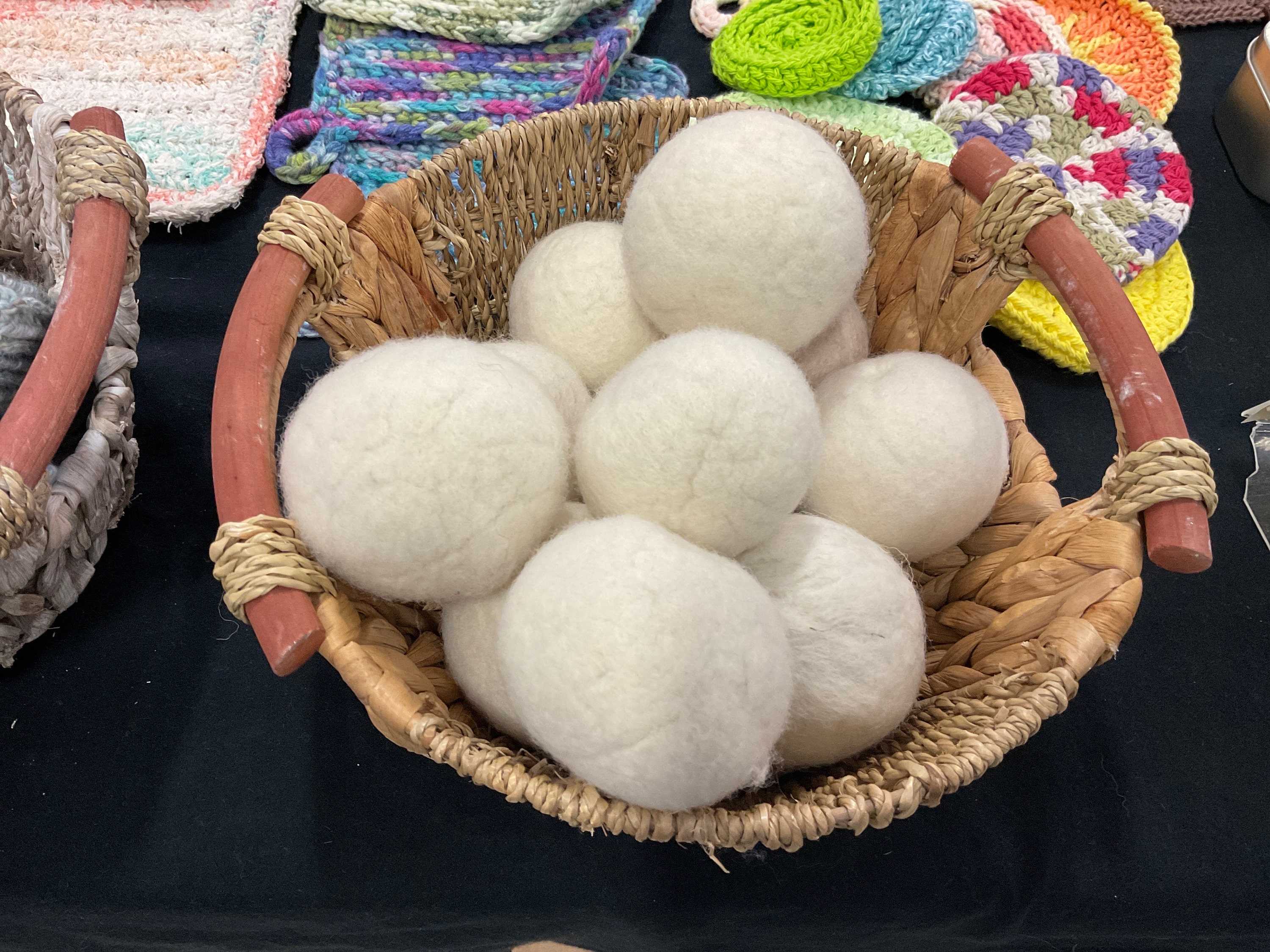 wool felted dryer balls