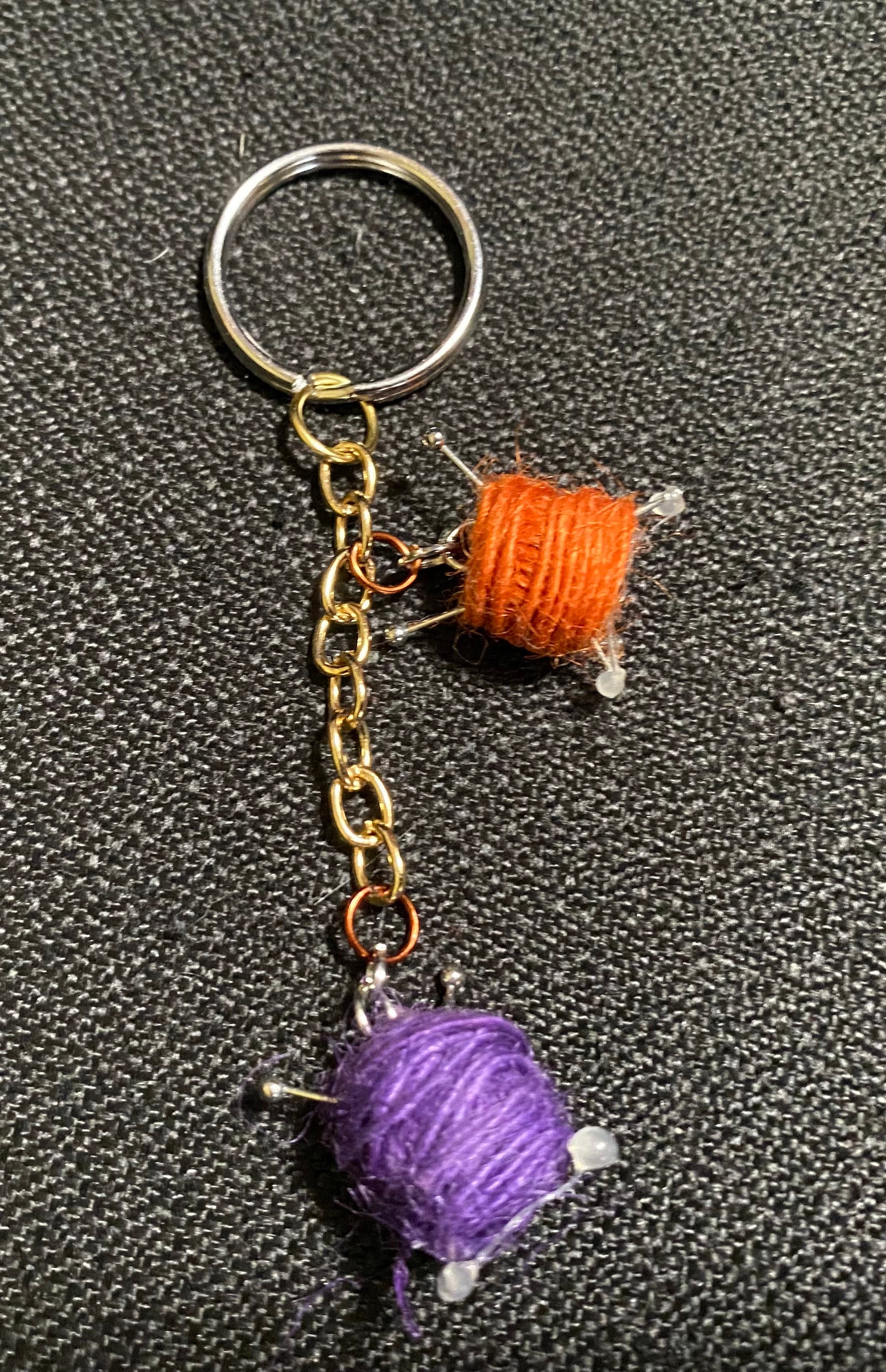 Yarn and Needles Keychain Yarn Ball Keychain Keychains Diy Etsy UK