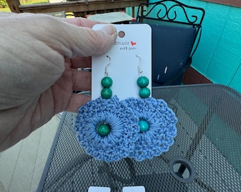 Colorful boho crochet earrings