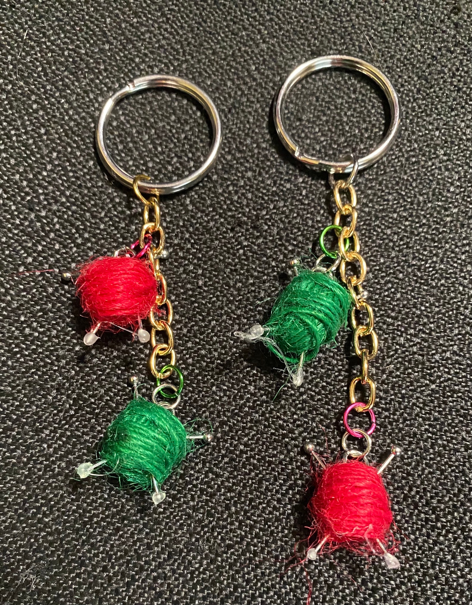 Yarn and Needles Keychain Yarn Ball Keychain Keychains Diy Etsy UK