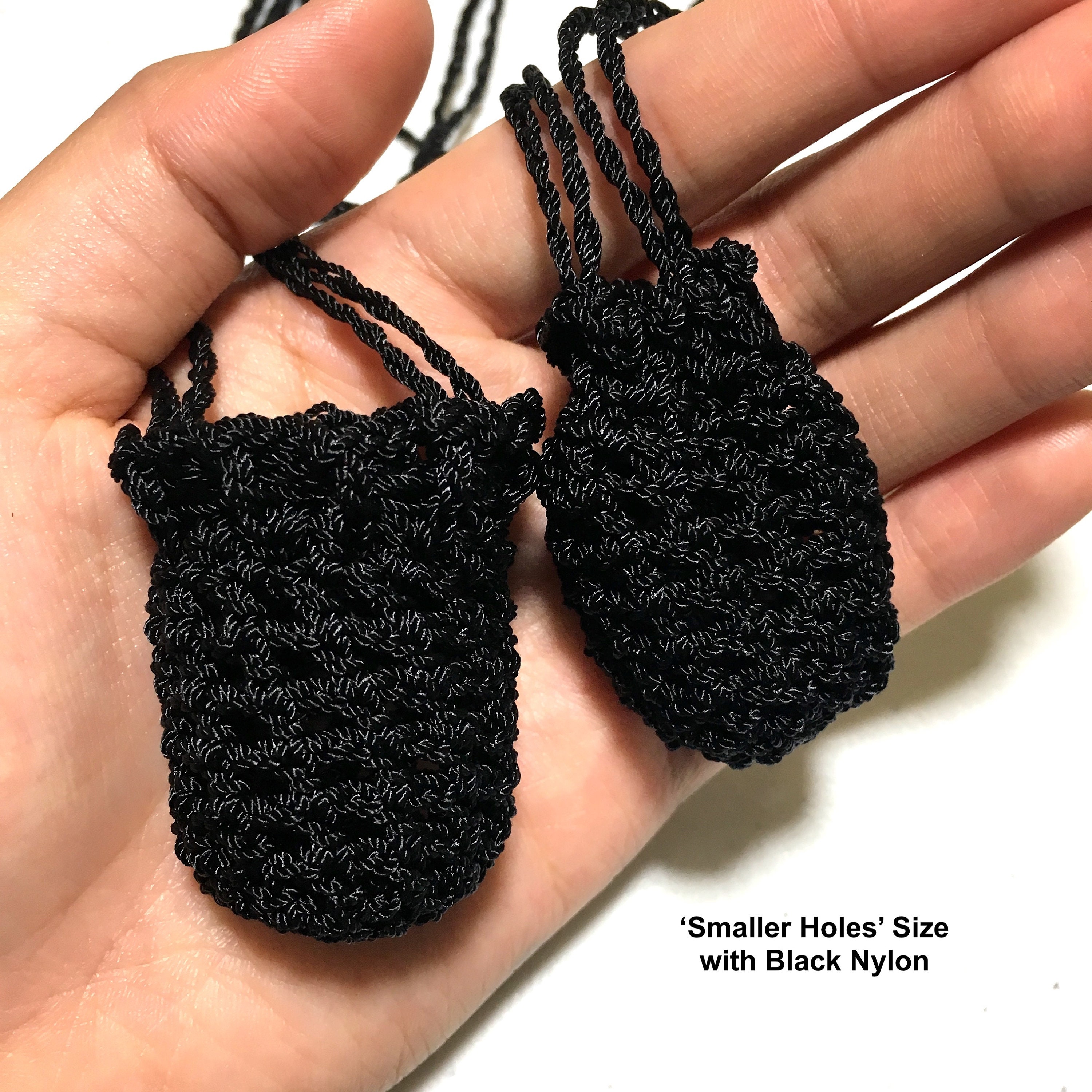 Crochet Pouch Necklace Crystals Pouch Necklace Adjustable Etsy Australia