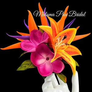 Tropische Blume Haarkamm, Paradiesvogel, Hochzeit Kopfschmuck, Haarspange, Hawaii Haarkamm, Fascinator, Hochzeit am Strand