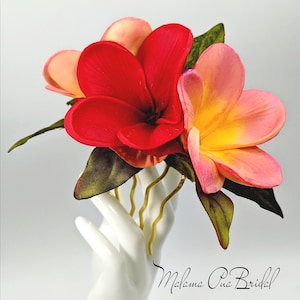 Tropische Haarblume, Hochzeit Kopfschmuck, Echthaarblume, Haarschmuck, Haarclip, Plumeria, Braut Kopfschmuck, Fascinator