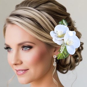 Braut Orchidee Haarkamm, Real Touch Haarblume, Hochzeit Kopfschmuck, Tropische Haarblume, Braut Haarschmuck, Hawaiianische Haarblume, Strand