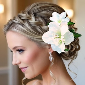 通販 激安 Clip, Hair Flower Hibiscus Tropical Bride Clip, Hair 小物