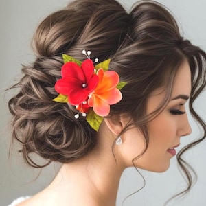 Hawaiianische Haarblume, Hochzeit Kopfschmuck, Echte Note Blume, Haarschmuck, Strand, Tropisch, Plumeria, Braut Haarkamm, Fascinator