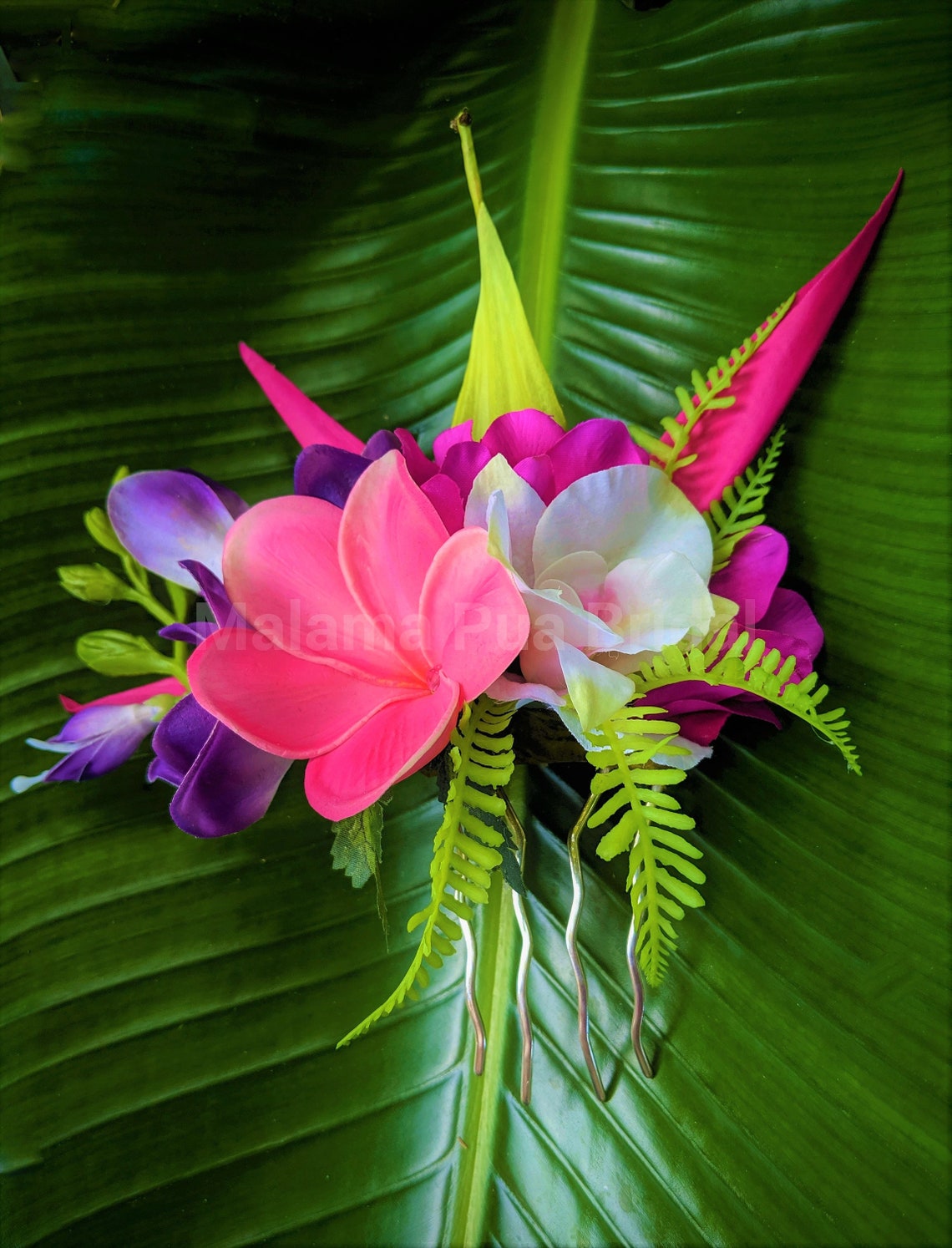 Tropical Flower Hair Accessory Custom Hair Clip Wedding Etsy