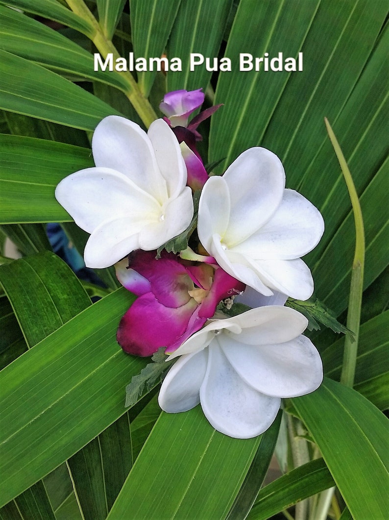 Hair accessory Silk Flower HAIR COMB Fascinator Orchids bridal clip Headpiece Beach Wedding Hawaiian custom hair piece Hair clip