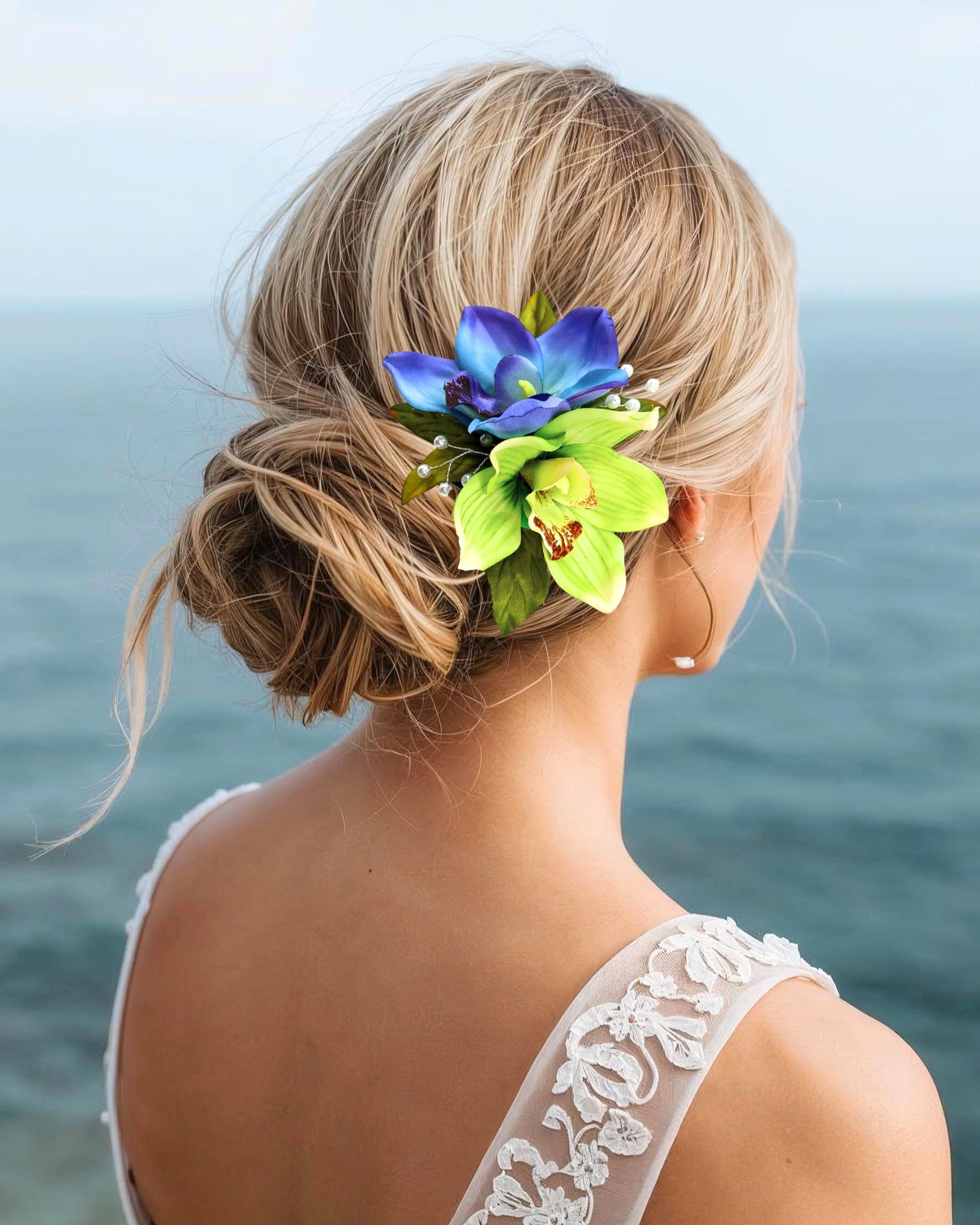 Blue Tropical Hair Comb - Etsy display picture 3