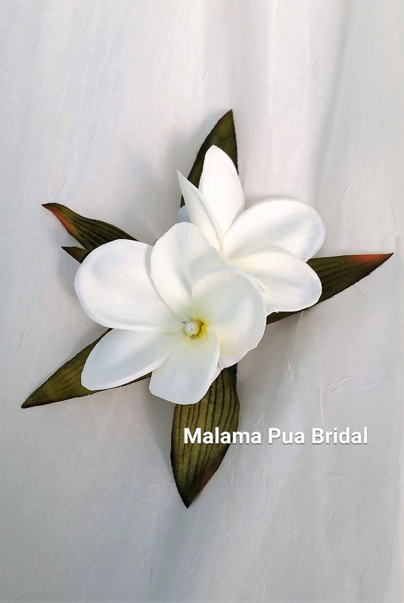 Headpiece WEDDING Hair comb Real Touch Hawaiian Plumeria flower Destination Beach Wedding Silk flowers Hairpiece Bridal Hair Accessory