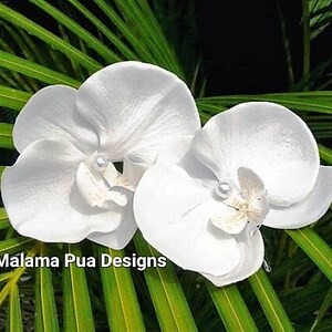 Silk Orchid hair pin, Wedding Headpiece, Custom Bridal Flower clip, Real Touch Flower, Tropical Hair Flower, Hawaiian hair flower, Beach