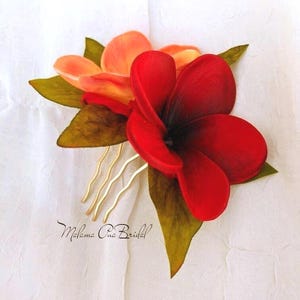 Tropische Haarblume, Hochzeit Kopfschmuck, Echthaarblume, Haarschmuck, Haarclip, Plumeria, Braut Kopfschmuck, Fascinator