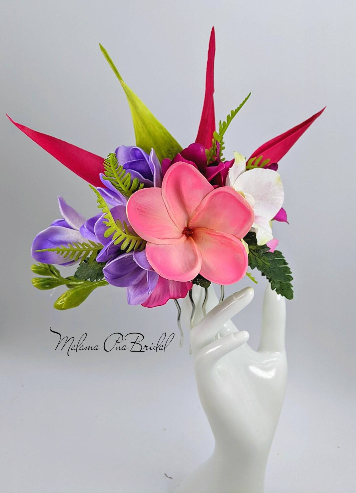 Tropical Flower Hair Accessory Custom Hair Clip Wedding Etsy