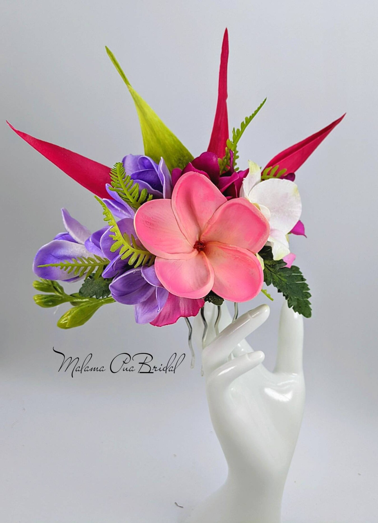 Tropical Flower Hair Accessory Custom Hair Clip Wedding Etsy