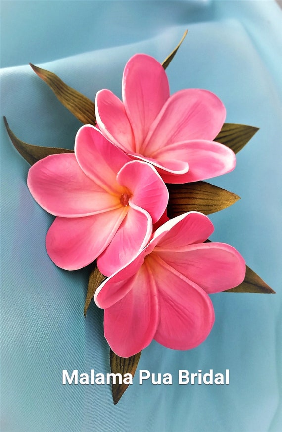 Headpiece WEDDING Hair comb Real Touch Hawaiian Plumeria flower Destination Beach Wedding Silk flowers Hairpiece Bridal Hair Accessory