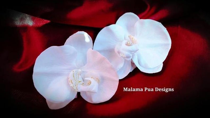 Hawaiian Hair Flower hair accessory custom hair clip Wedding hair piece silk flower Bridal orchid hair flower Beach Tropical flower