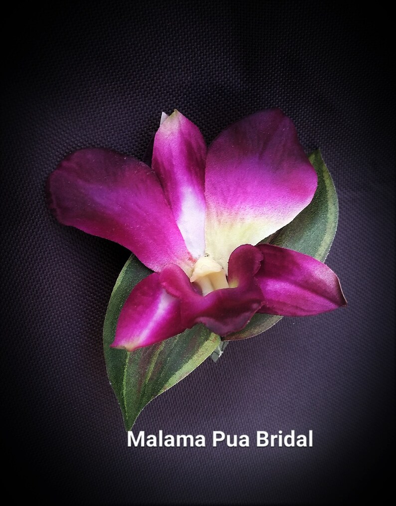 Bridal hair piece Purple dendrobium Wedding hair accessory Beach Wedding hair clip Tropical flower Hawaiian flower SILK ORCHID HAIR Pin