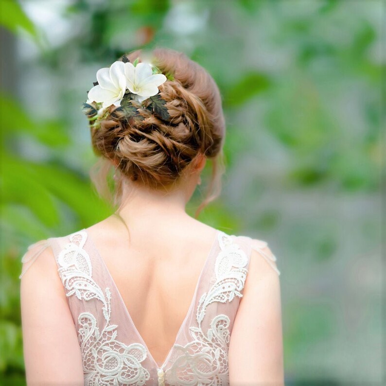 Bridal Hair Comb Silk Flowers Hair Accessory Tropical Hair Etsy