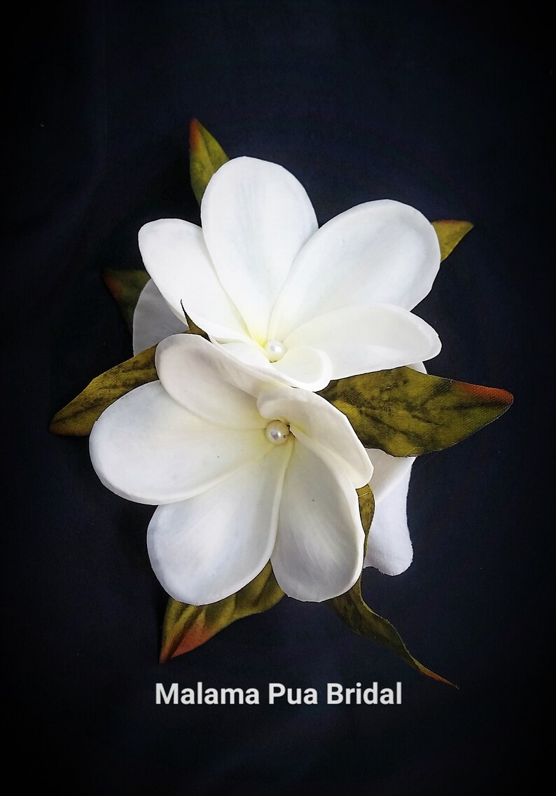 Headpiece WEDDING Hair comb Real Touch Hawaiian Plumeria flower Destination Beach Wedding Silk flowers Hairpiece Bridal Hair Accessory