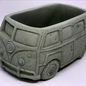 Concrete Succulent Vw Bus Planter Vw Hippie Bus Cement Etsy