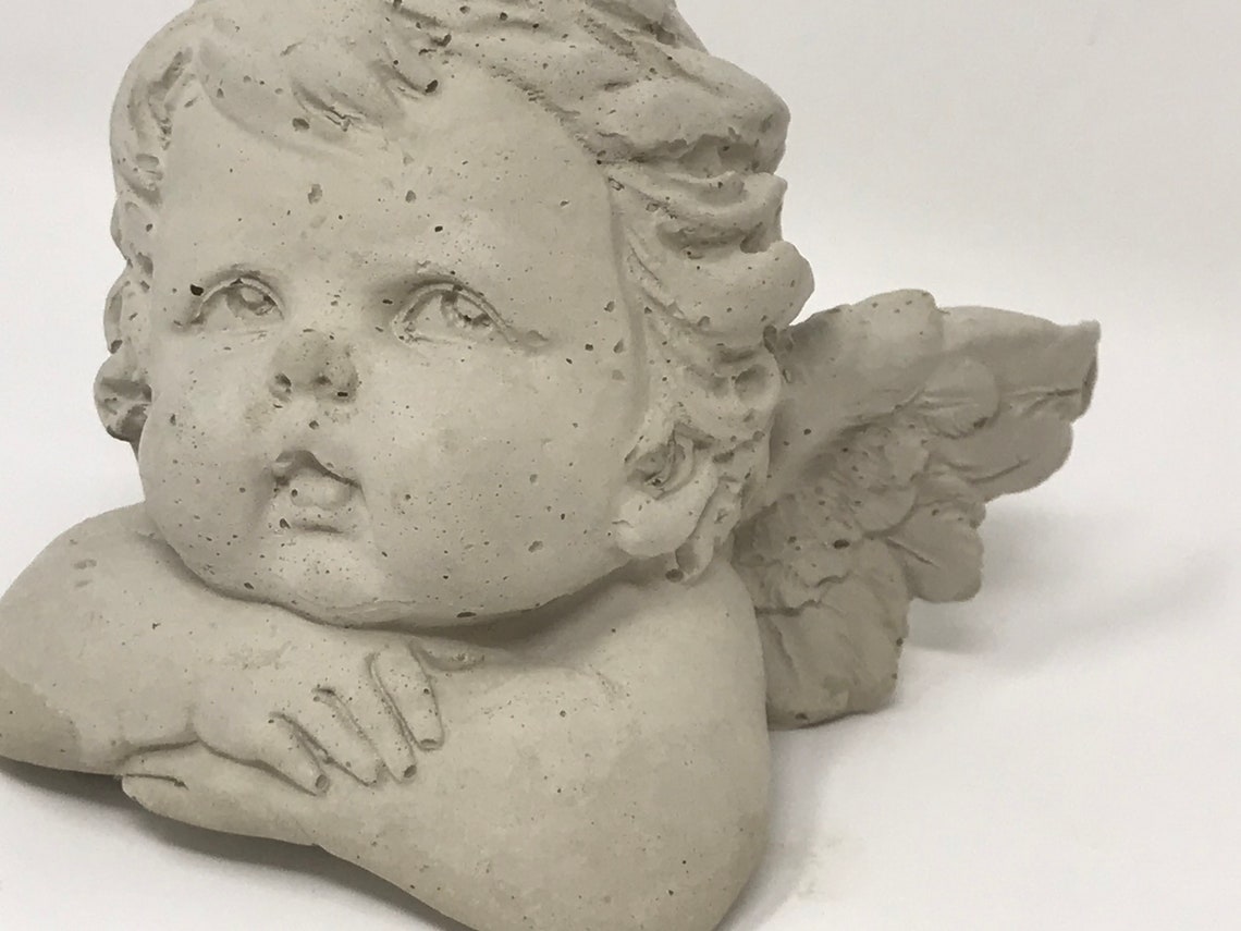 Concrete angel Concrete cherub Angel Statue Paper weight Etsy