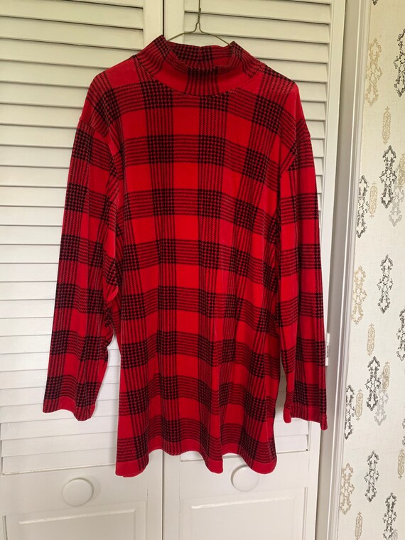 SALE! Vintage 1990s Era Women's Red and Black Pla… - image 1