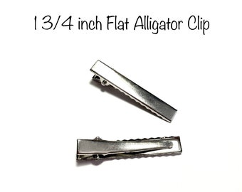 1.75 Inch Small Flat Alligator Clip - Hair Blanks Supplies - Packs of 12, 25, 50, or 100 pieces