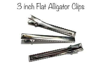 3 Inch Large Flat Alligator Clip - Hair Supplies Blanks Clips - Pick Your Pack 12, 25, 50, or 100 pieces