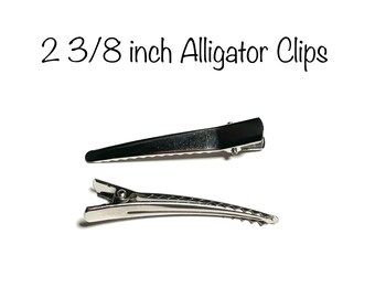 2 3/8 Inch Medium Alligator Clip - Hair Supplies Blanks Clips - Packs of 12, 25, 50, or 100 pieces