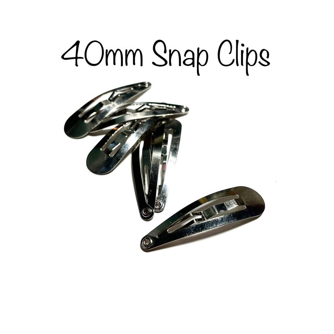 40mm Small Snap Hair Clips Silver DIY Blanks Hair Findings Hair Bow Supplies Packs of 12, 25, 50